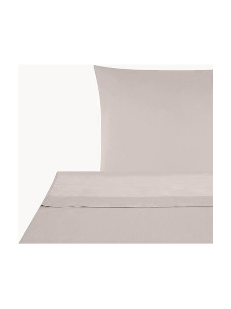 Biancheria da letto in raso di cotone taupe Comfort, Tessuto: raso Densità del filo 250, Taupe, 150 x 300 cm + 1 federa 50 x 80 cm