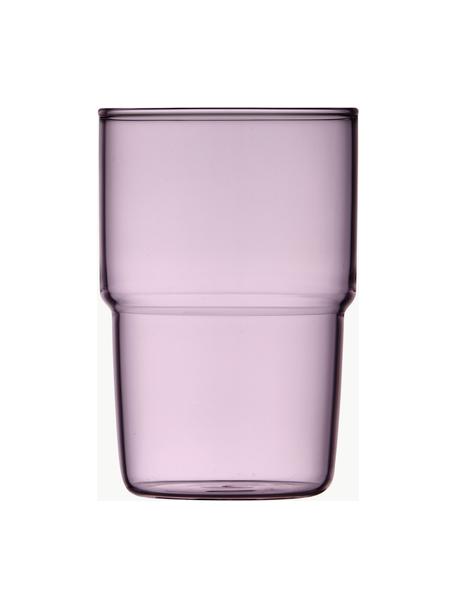Verres à eau en verre borosilicate Torino, 2 pièces, Verre borosilicate, Rose, transparent, Ø 8 x haut. 12 cm, 400 ml