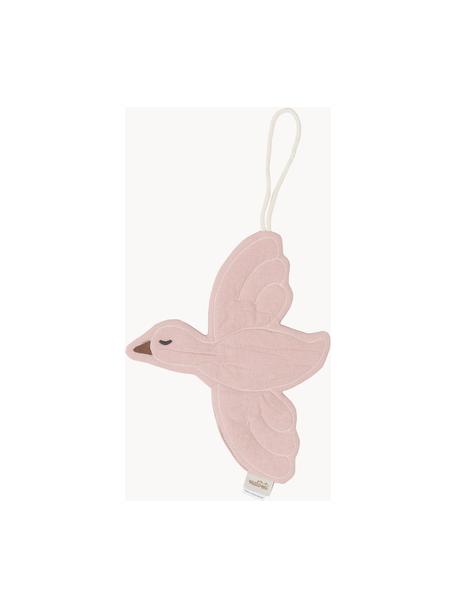 Decorazione da parete per bambini fatta a mano Bird, Cotone, Rosa chiaro, Larg. 18 x Lung. 23 cm