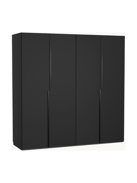 Modularer Drehtürenschrank Leon, 200 cm Breite, mehrere Varianten, Korpus: Spanplatte, melaminbeschi, Schwarz, Basic Interior, B 200 x H 200 cm