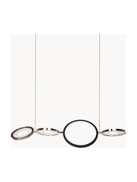 Grote LED hanglamp Seppia, Lampenkap: gepoedercoat metaal, acry, Goudkleurig, zwart, Ø 98 x H 15 cm