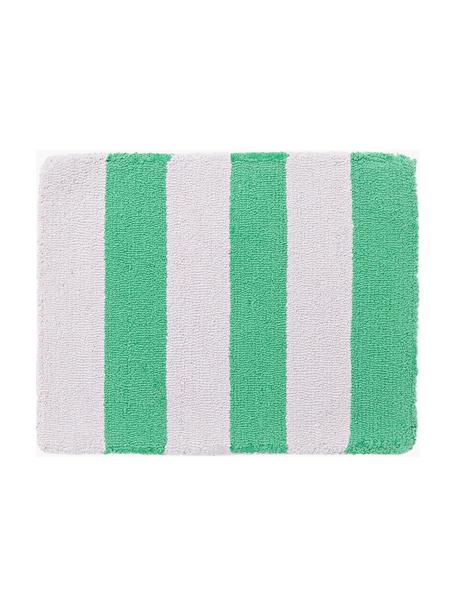 Ručne tuftované stolové prestieranie Kio Stripe, 4 ks, 100 %  bavlna, Zelená, biela, Š 35 x D 45 cm