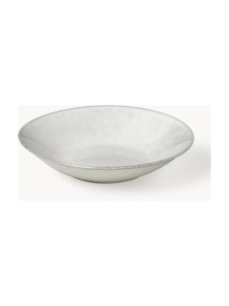 Handgemachte Suppenteller Nordic Sand, 4 Stück, Steingut, Hellgrau, gesprenkelt, Ø 22 x H 5 cm