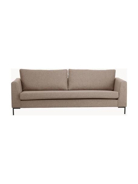 Sofa Luna (3-Sitzer), Bezug: 100% Polyester Der hochwe, Gestell: Massives Buchenholz, Füße: Metall, galvanisiert, Webstoff Nougat, B 230 x T 95 cm