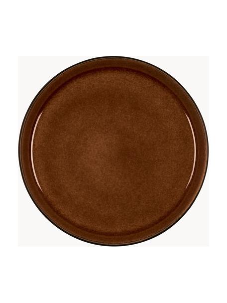 Piatti da colazione con smalto reattivo Gastro 6 pz, Gres, Marrone scuro, nero, Ø 21 cm