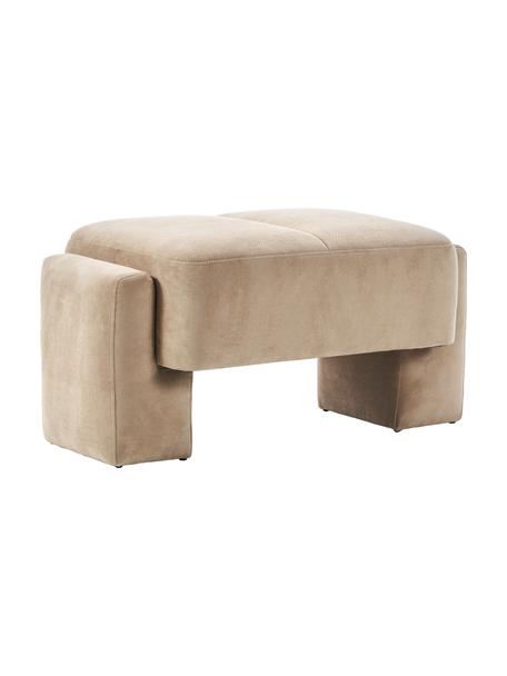 Sgabello da divano Bobi, Rivestimento: 88% poliestere, 12% nylon, Struttura: legno di pino massiccio, Tessuto color sabbia, Larg. 90 x Prof. 55 cm