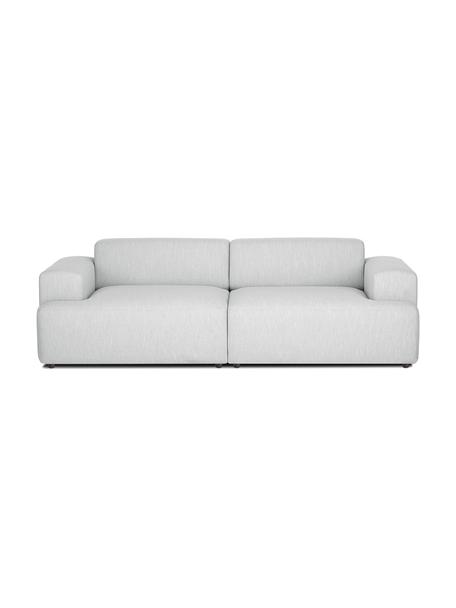 Divano 3 posti Melva, Rivestimento: 100% poliestre Con 35.000, Struttura: legno di pino massiccio, , Piedini: plastica, Tessuto grigio chiaro, Larg. 238 x Prof. 101 cm