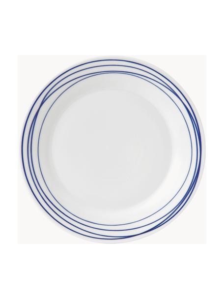 Frühstücksteller Pacific Blue aus Porzellan, Porzellan, Liniert, Ø 24 cm