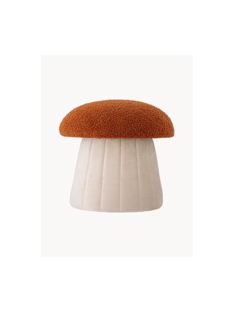 Pouf enfant Bertil, Tissu rouge rouille, blanc cassé, Ø 37 x haut. 35 cm