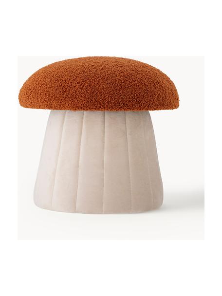 Kinder-Pouf Bertil, Bezug: 100 % Polyester, Gestell: Mitteldichte Holzfaserpla, Webstoff Rostrot, Off White, Ø 37 x H 35 cm