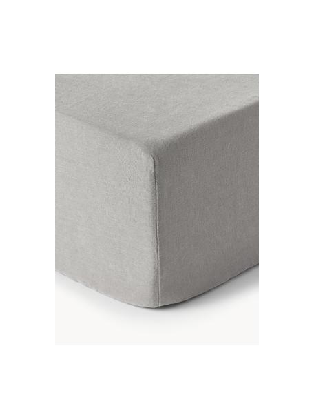 Lenzuolo con angoli boxspring in lino lavato Airy, 100% lino, certificato European Flax
Densità del filato 110 TC, qualità Standard

Il lino è una fibra naturale caratterizzata da traspirabilità, resistenza e morbidezza. Il lino è un materiale rinfrescante e assorbente che assorbe e rilascia rapidamente l'umidità, rendendolo ideale per le temperature calde.

Il materiale utilizzato in questo prodotto è testato per le sostanze nocive e certificato secondo lo STANDARD 100 by OEKO-TEX®, 137, CITEVE, Grigio, Larg. 90 x Lung. 200 cm, Alt. 35 cm