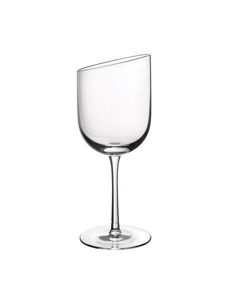 Rode wijnglazen NewMoon in transparant, 4 stuks, Glas, Transparant, Ø 8 x H 22 cm, 405 ml