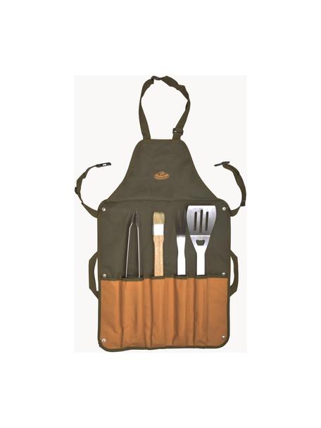 Barbecueset Fellow, 5-delig, Olijfgroen, lichtbruin, B 46 x H 88 cm