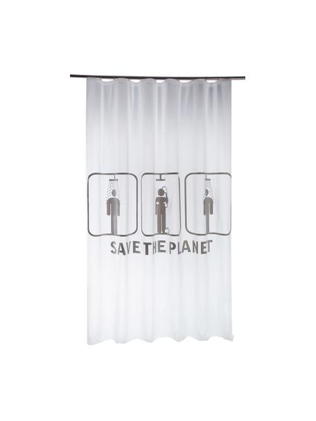 Tenda da doccia Save the Planet, Bianco, grigio, Larg. 180 x Lung. 200 cm