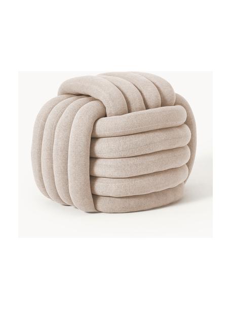 Geknoopt kussen Twist, Bekleding: 100% katoen, Lichtbeige, Ø 30 cm