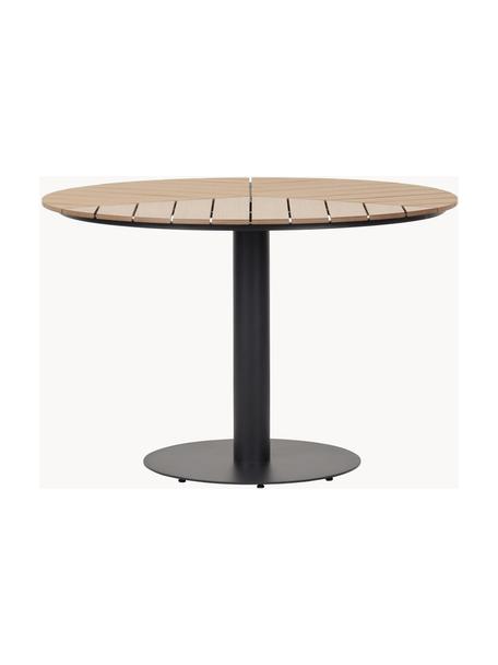 Mesa para exterior Troy, Tablero: plástico, Marrón claro, negro, Ø 110 x Al 74 cm