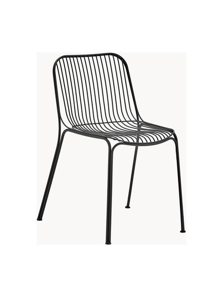 Gartenstuhl Hiray mit Sitzkissen, Verzinkter Stahl, lackiert, Schwarz, B 53 x T 55 cm