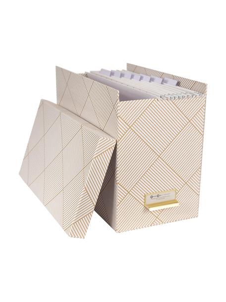 Set scatola-archivio per documenti Johan 9 pz, Organizer: solido, cartone laminato, Dorato, bianco, Larg. 19 x Alt. 27 cm