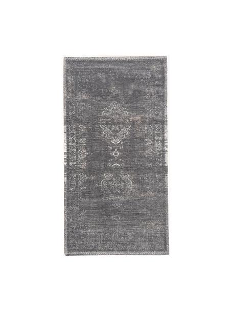 Alfombra de chenilla Medaillon, Chenilla (100% algodón), Gris oscuro, An 80 x L 150 cm (Tamaño XS)