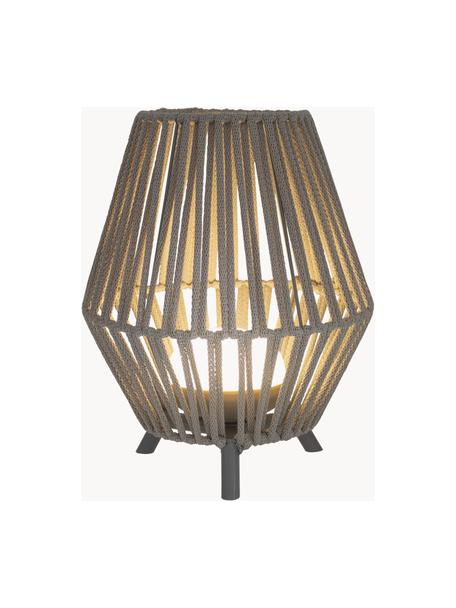 Lámpara para exterior LED Conta, regulable y portátil, Pantalla: PVC, Estructura: metal recubierto, Greige, Ø 26 x Al 33 cm