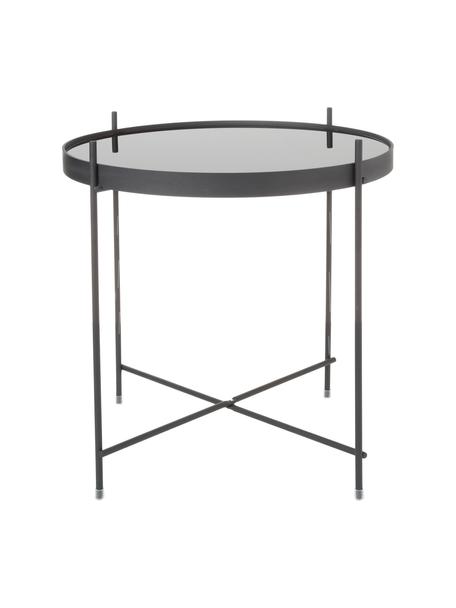 Stolek - tác se skleněnou deskou Cupid, Černá, Ø 43 cm, V 45 cm
