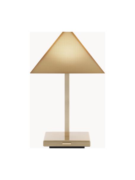 Lampa stołowa LED z funkcją przyciemniania Mini Logo, Stelaż: stal powlekana, Jasny beżowy, odcienie złotego, S 15 x W 24 cm