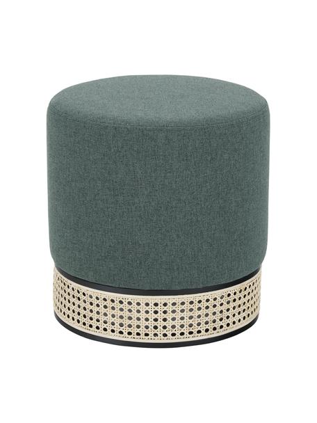 Pouf rond Mara, Vert foncé, Ø 37 x haut. 39 cm