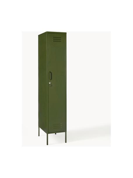 Armadietto piccolo The Skinny, Acciaio verniciato a polvere, Verde scuro, Larg. 35 x Alt. 183 cm