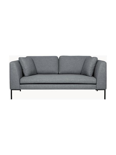 Sofa z metalowymi nogami Emma (3-osobowa), Tapicerka: poliester Dzięki tkaninie, Stelaż: lite drewno sosnowe z cer, Nogi: metal malowany proszkowo, Ciemnoszara tkanina, S 194 x G 100 cm