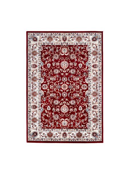 Vloerkleed met patroon Isfahan in rood in oosterse stijl, 100% polyester, Rood, multicolour, B 80 x L 150 cm (maat XS)