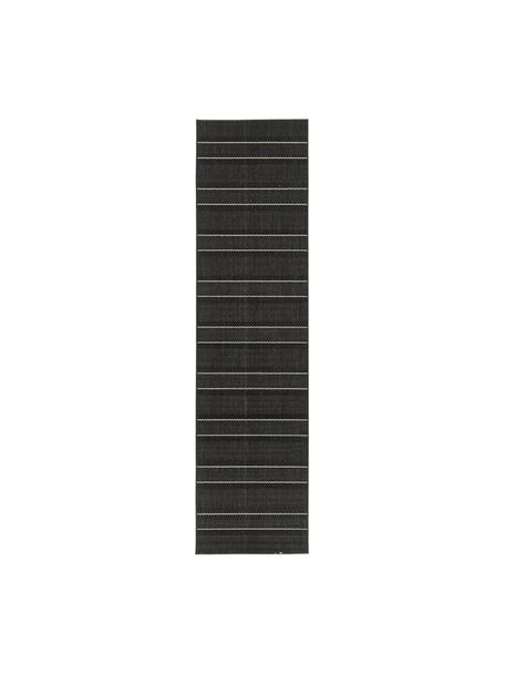 Tapis d'extérieur noir Sunshine, 100 % polypropylène, Noir, crème, larg. 80 x long. 300 cm