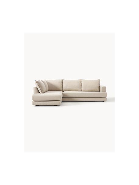 Canapé d'angle Tribeca, Tissu beige, larg. 274 x prof. 192 cm, méridienne à gauche