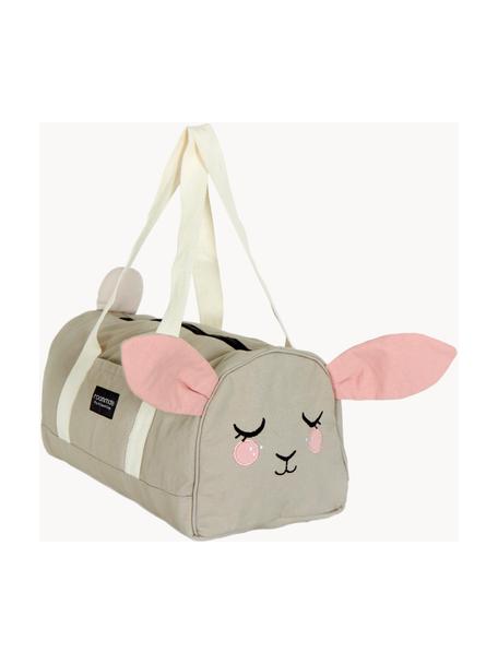 Sac enfant à bandoulière Bunny, 100 % coton bio, certifié GOTS, Gris, rose, larg. 40 x haut. 20 cm