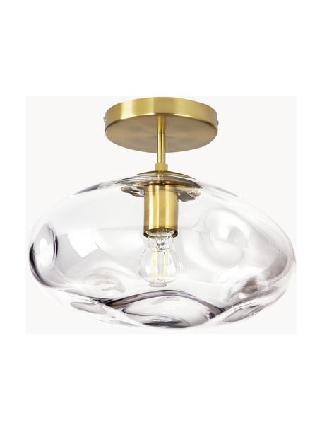 Lampa sufitowa ze szkła Amora, Transparentny, odcienie złotego, Ø 35 x W 28 cm