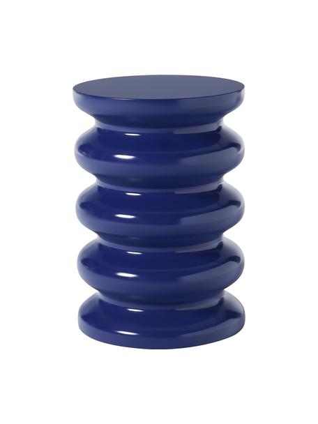 Table d'appoint ronde Illy, MDF (panneau en fibres de bois à densité moyenne), laqué, Bleu foncé, Ø 35 x haut. 50 cm