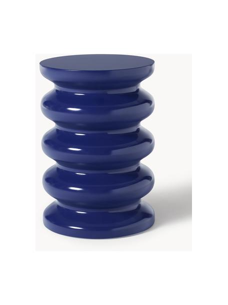 Tavolino rotondo Illy, Pannello di fibra a media densità (MDF) laccato, Blu scuro, Ø 35 x Alt. 50 cm