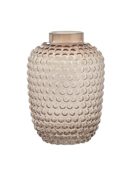 Vase déco en verre soufflé bouche Dorinia, Verre, Brun, transparent, Ø 18 x haut. 25 cm
