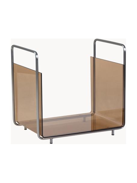 Stojak na czasopisma Echo, Stelaż: metal powlekany, Brązowy, odcienie srebrnego, S 46 x W 43 cm
