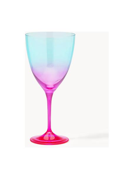 Copas de vino Ombre Flash, 2 uds., Vidrio, Turquesa, rosa, Ø 10 x Al 12 cm, 400 ml