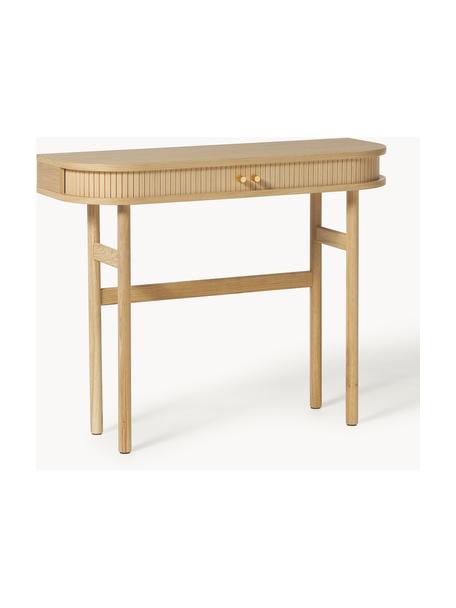Console façade cannelée Calary, Bois de chêne, larg. 100 x long. 80 cm