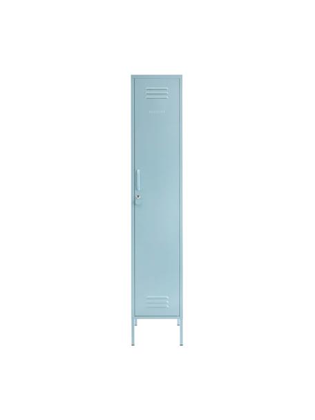 Kleiner Kleiderschrank Skinny, Stahl, pulverbeschichtet, Hellblau, B 35 x H 183 cm
