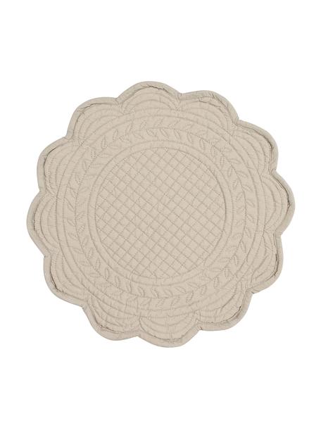Okrúhle bavlnené stolové prestieranie Boutis, 2 ks, 100 %  bavlna, Béžová, Ø 43 cm