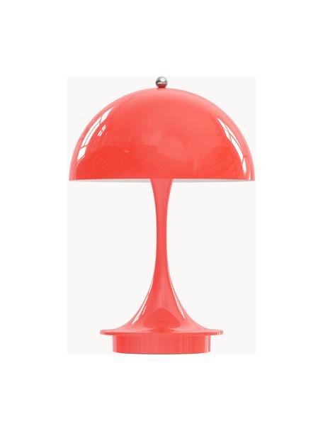 Lámpara de mesa LED regulable Panthella, Al 24 cm, Pantalla: acero recubierto, Estructura: aluminio recubierto, Acero rojo coral, Ø 16 x Al 24 cm