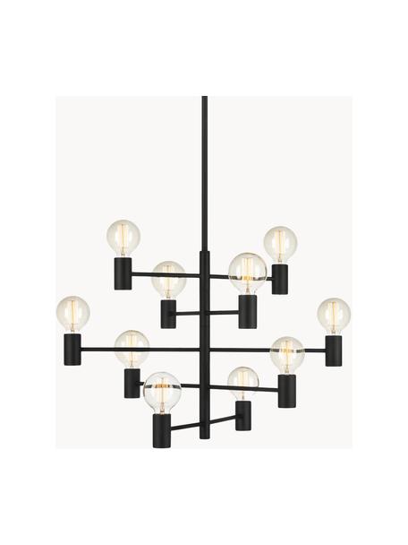 Grand lustre moderne Paris, Noir, transparent, Ø 80 cm