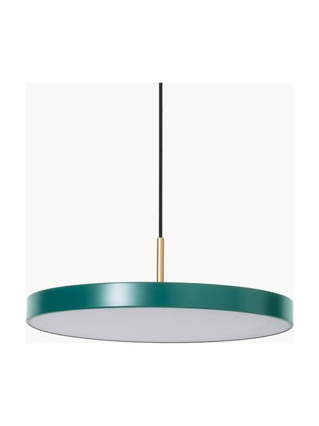 Design LED-Pendelleuchte Asteria, in verschiedenen Größen, Lampenschirm: Aluminium, lackiert, Dekor: Stahl, lackiert, Petrol, Ø 43 x H 15 cm