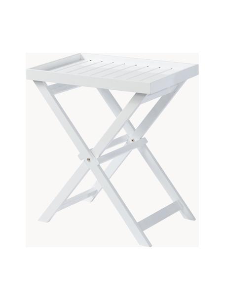 Mesa de jardín plegable de madera de caoba Tray, Madera de caoba pintada, Madera de caoba, blanco pintado, An 65 x L 40 cm