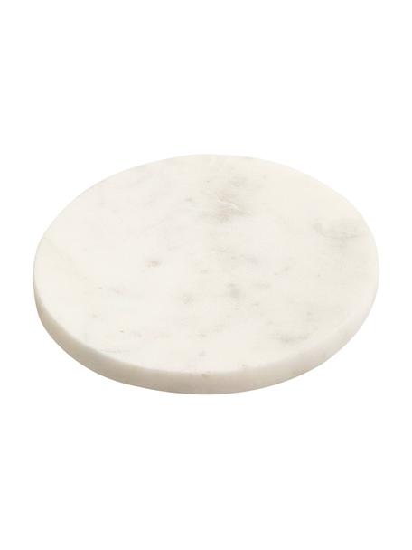 Sottobicchiere in marmo Callum in bianco 4 pz, Marmo, Bianco, Ø 10 x Alt. 1 cm