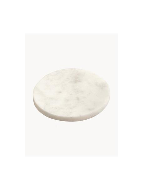 Set di 4 sottobicchieri in marmo Callum, Marmo, Bianco latte marmorizzato, Ø 10 x Alt. 1 cm