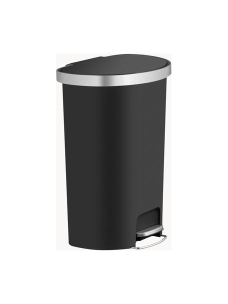 Pattumiera con ruote integrate Hana, Plastica, Nero opaco, Larg. 46 x Alt. 65 cm