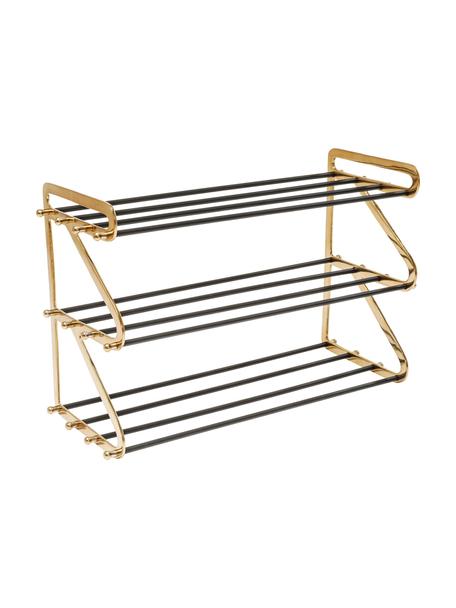 Kovový regál na topánky Walk, Odtiene zlatej, čierna, Š 84 x V 55 cm